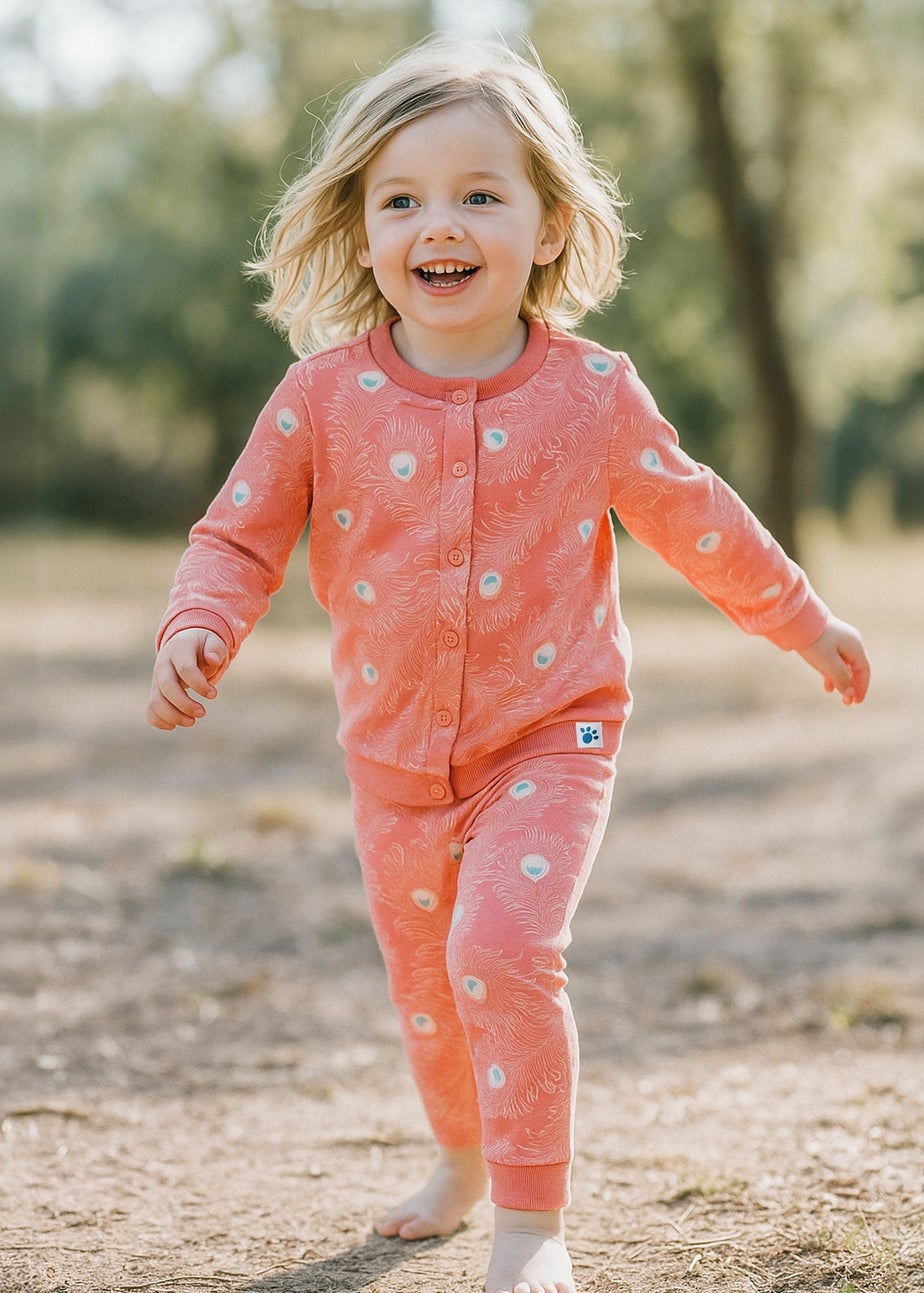 Lucy & Sam Pink Peacock Cardigan (9 Months to 6 Years)