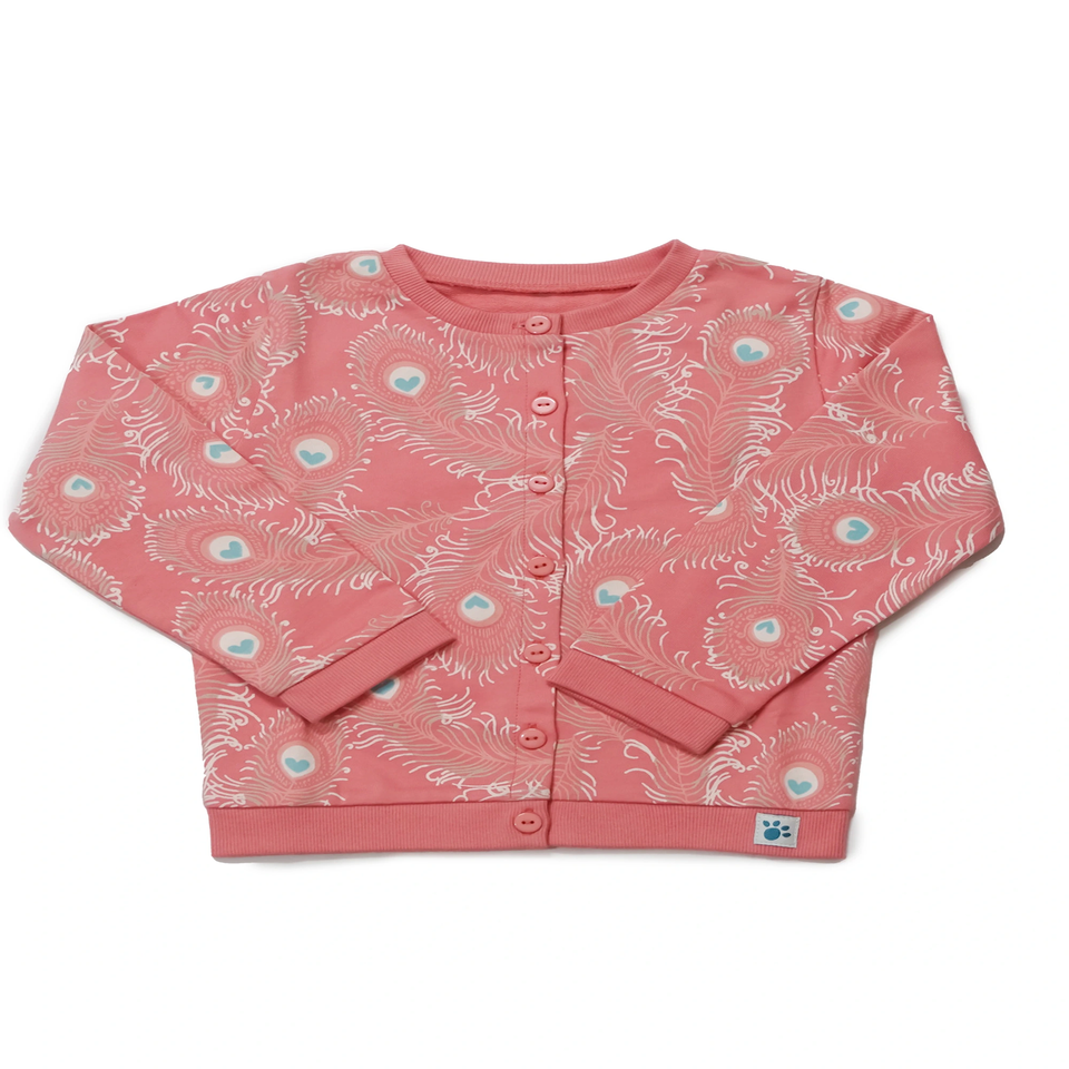 Lucy & Sam Pink Peacock Cardigan (9 Months to 6 Years)