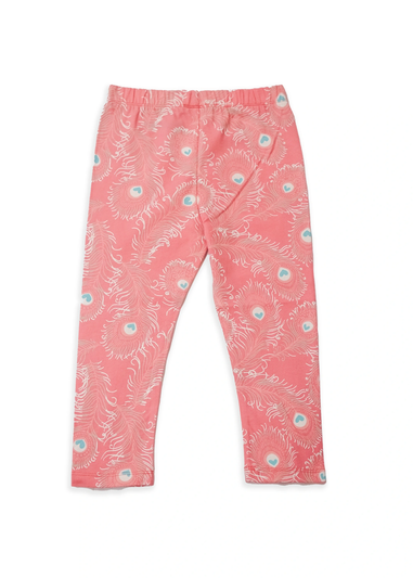 Lucy & Sam Pink Peacock 2 Pack Leggings (6 Months to 6 Years)