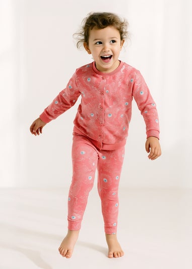 Lucy & Sam Pink Peacock 2 Pack Leggings (6 Months to 6 Years)
