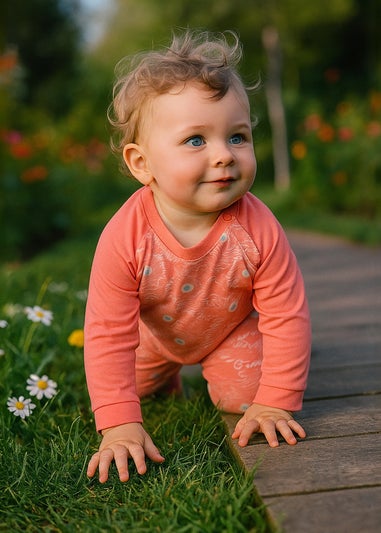 Lucy & Sam Pink Peacock Playsuit (0 to 24 Months)