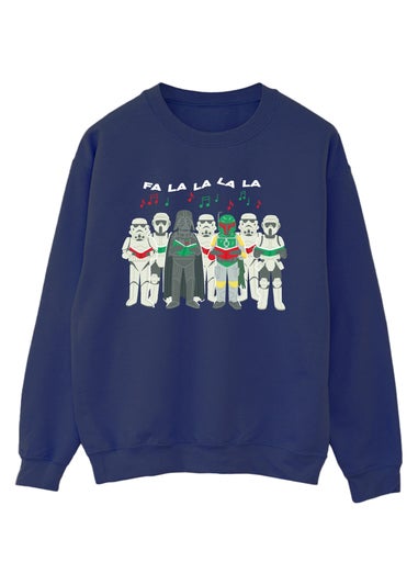 Star Wars Darth Vader Fa La La Christmas Navy Blue Graphic Sweatshirt