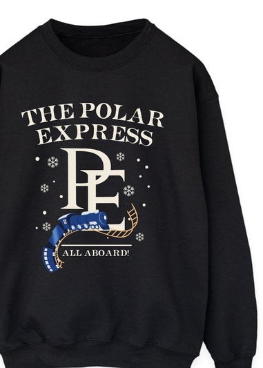 The Polar Express All Aboard Christmas Black Graphic Sweatshirt