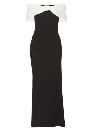 Quiz Black Contrast Bardot Maxi Dress