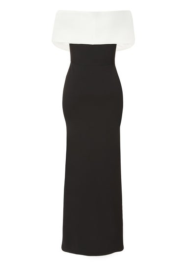 Quiz Black Contrast Bardot Maxi Dress