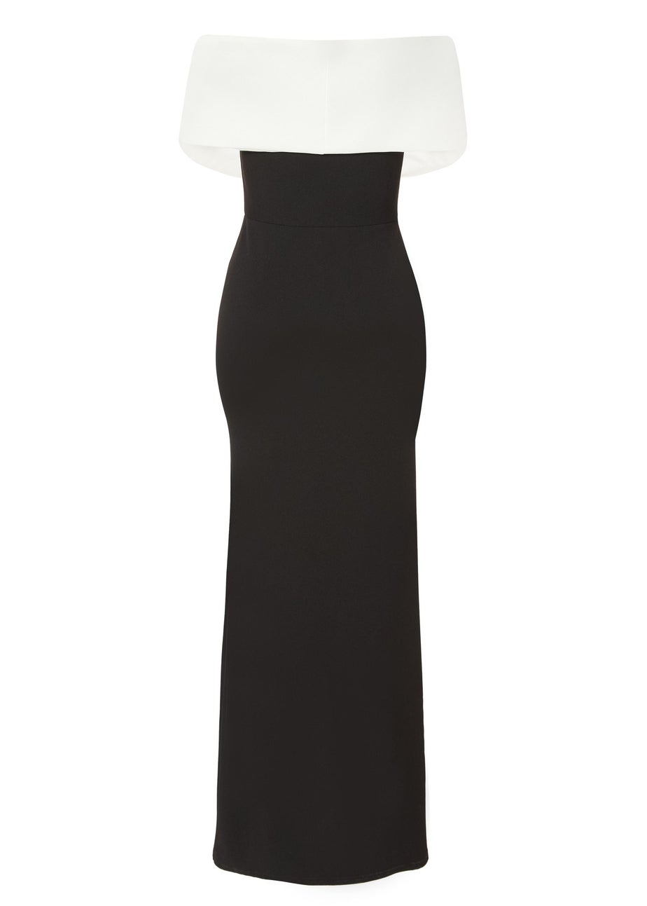 Quiz Black Contrast Bardot Maxi Dress