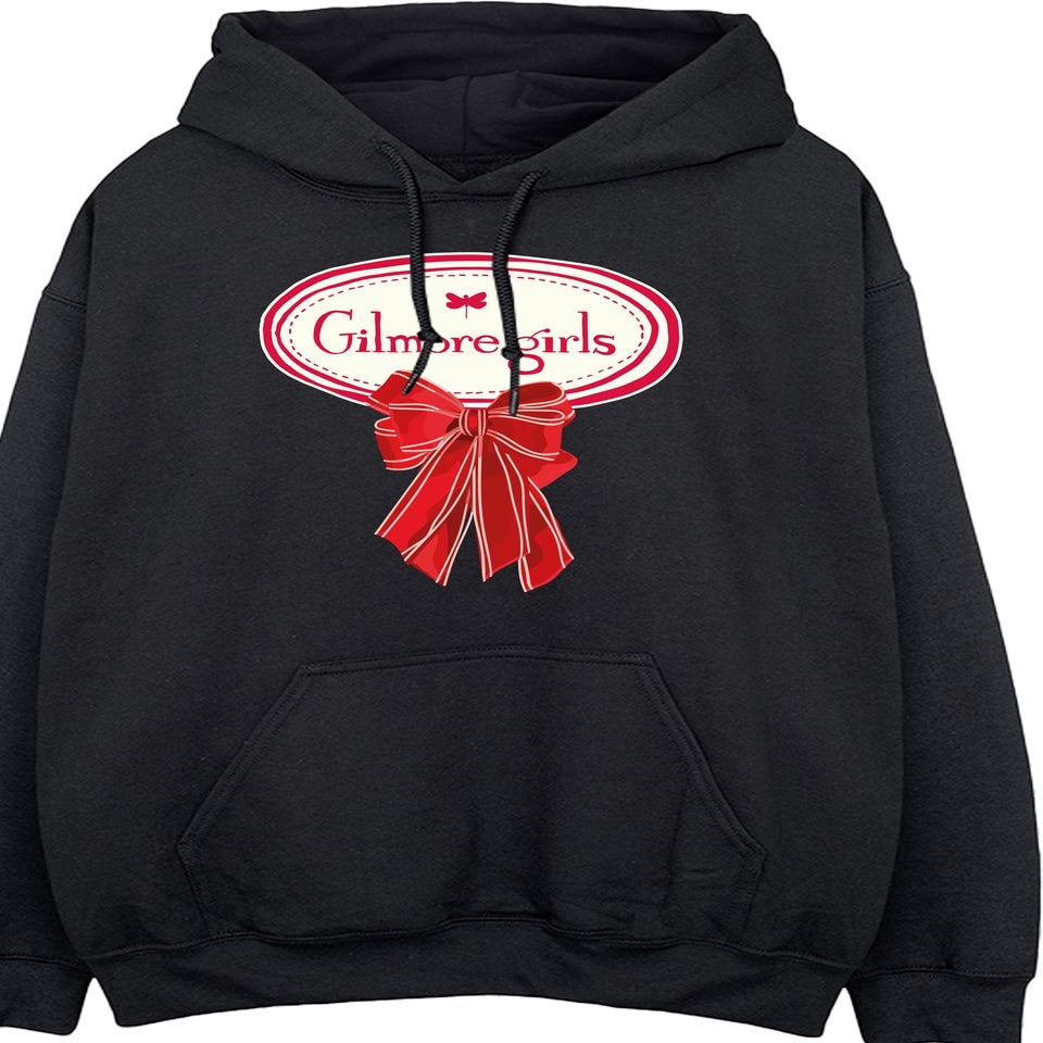 Gilmore Girls Christmas Bow Black Graphic Hoodie