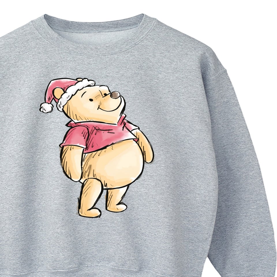Disney Winnie The Pooh Christmas Grey Graphic Sweatshirt