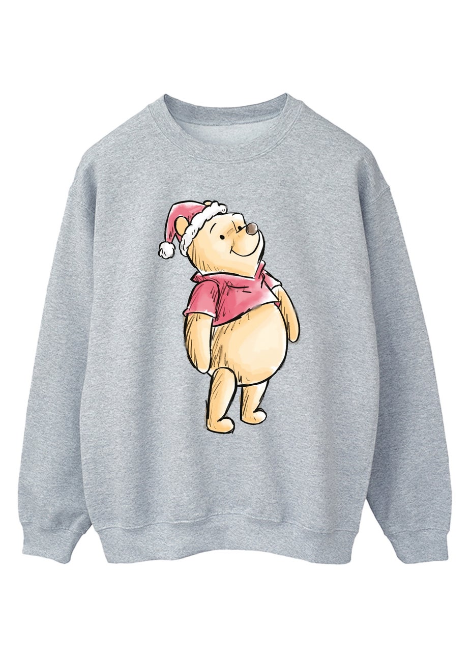 Disney Winnie The Pooh Christmas Grey Graphic Sweatshirt