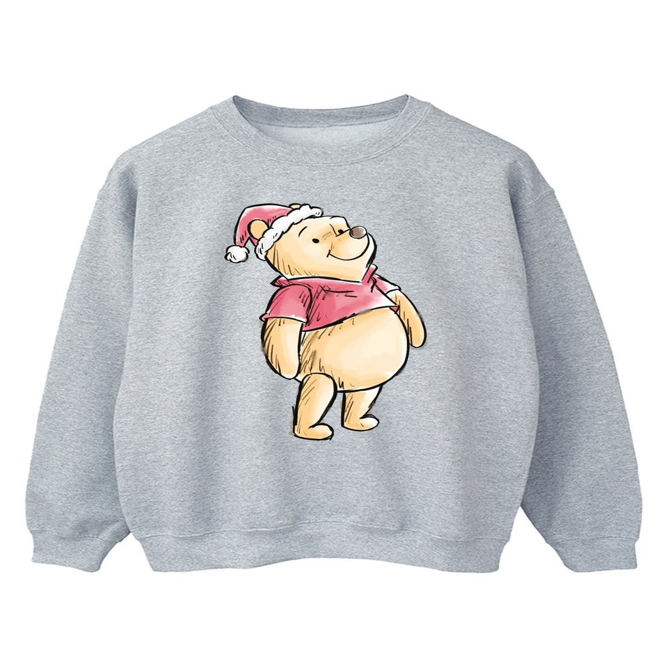 Disney Winnie The Pooh Christmas Grey Graphic Sweatshirt