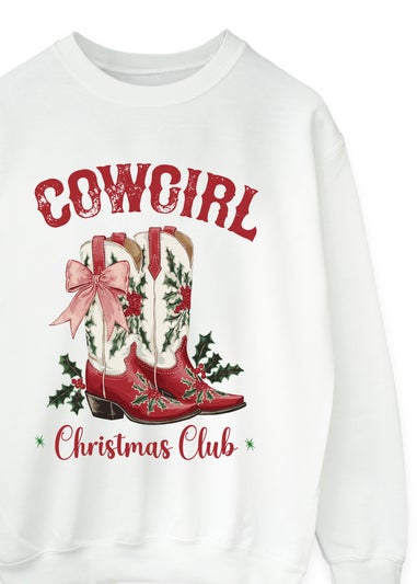 Brands In Cowgirl Christmas Club White Graphic Sweatshirt