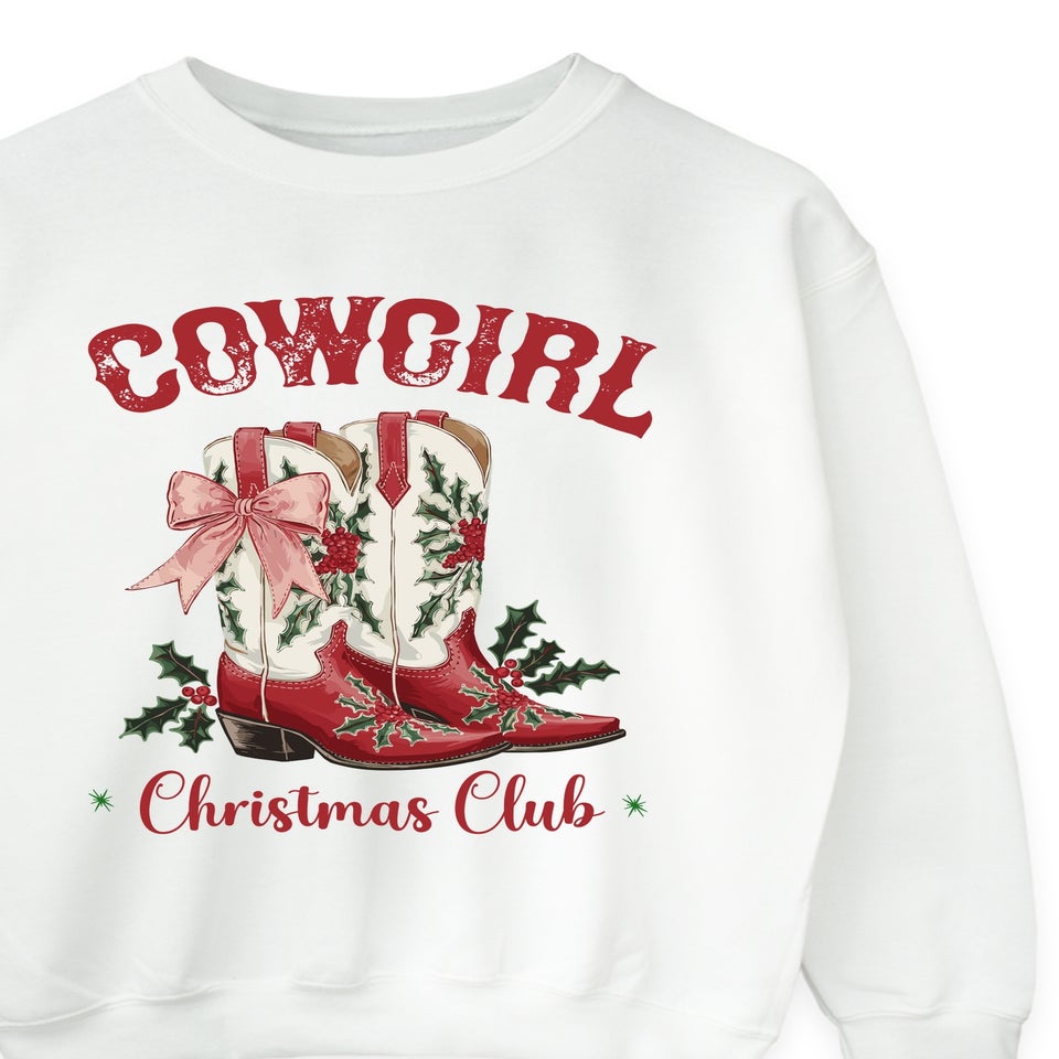 Brands In Cowgirl Christmas Club White Graphic Sweatshirt