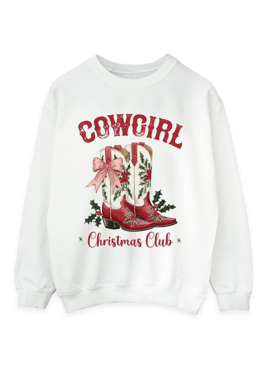 Brands In Cowgirl Christmas Club White Graphic Sweatshirt