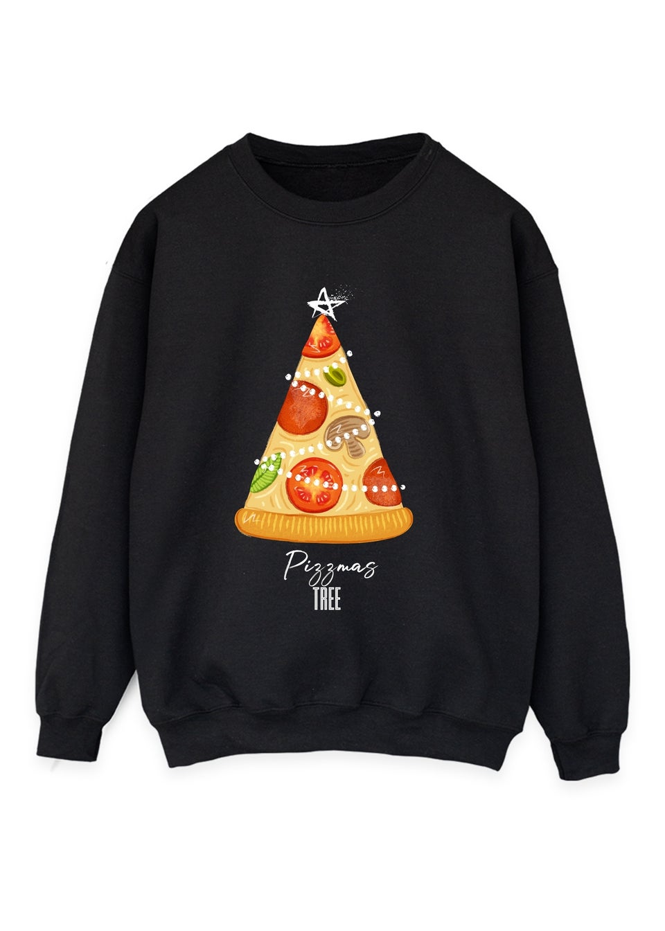 Brands In Pizzmas Tree Christmas Black Graphic Sweatshirt