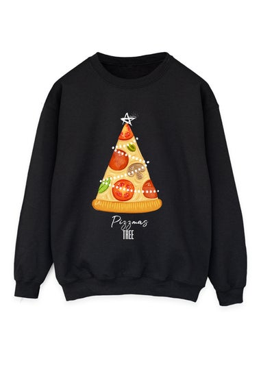 Brands In Pizzmas Tree Christmas Black Graphic Sweatshirt