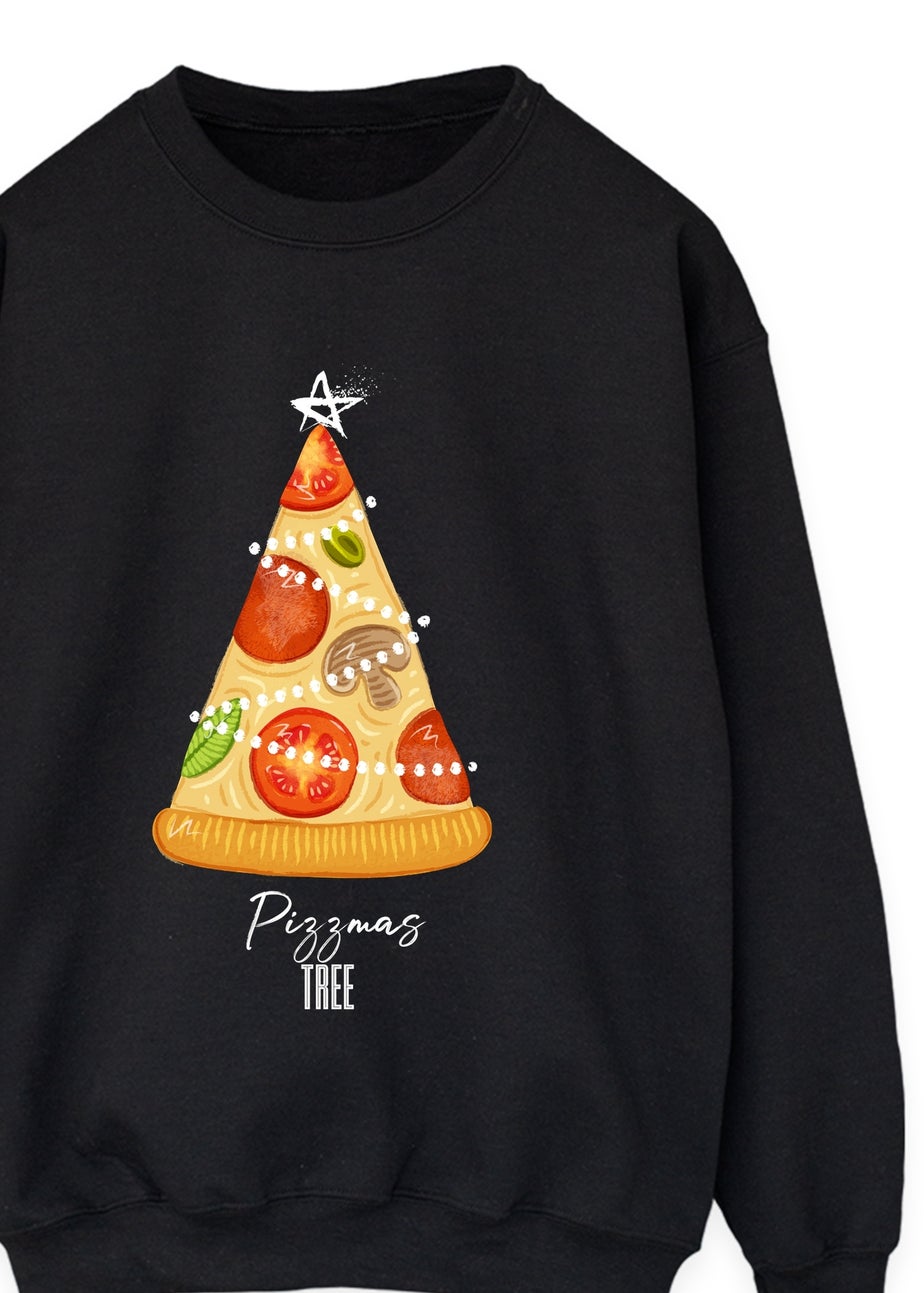 Brands In Pizzmas Tree Christmas Black Graphic Sweatshirt
