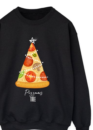 Brands In Pizzmas Tree Christmas Black Graphic Sweatshirt