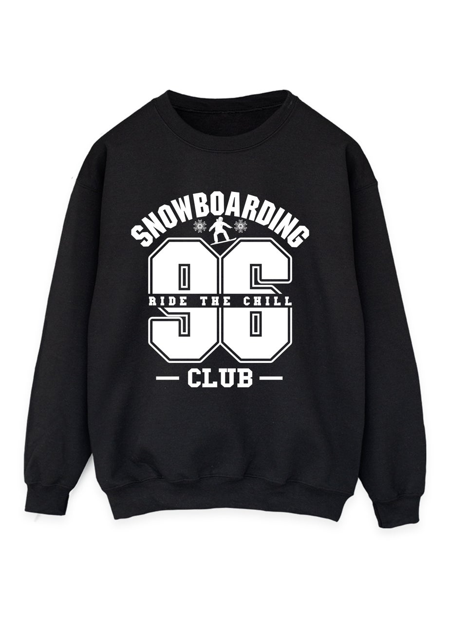 Brands In Snowboarding Club Christmas Black Graphic Sweatshirt