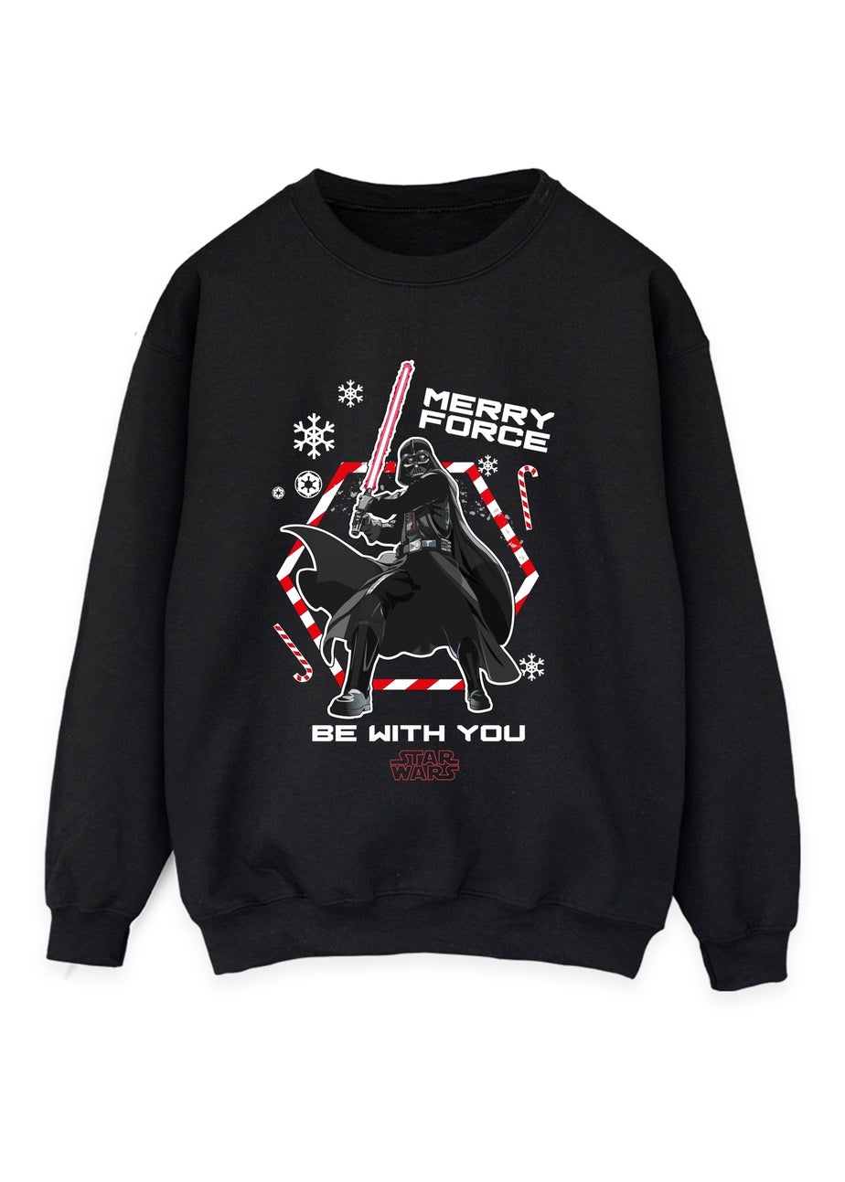 Star Wars Darth Vader Merry Force Christmas Black Graphic Sweatshirt