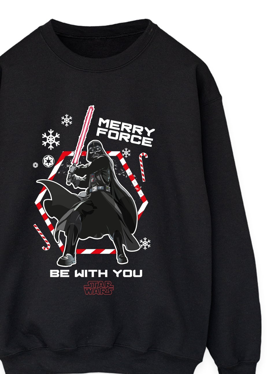 Star Wars Darth Vader Merry Force Christmas Black Graphic Sweatshirt