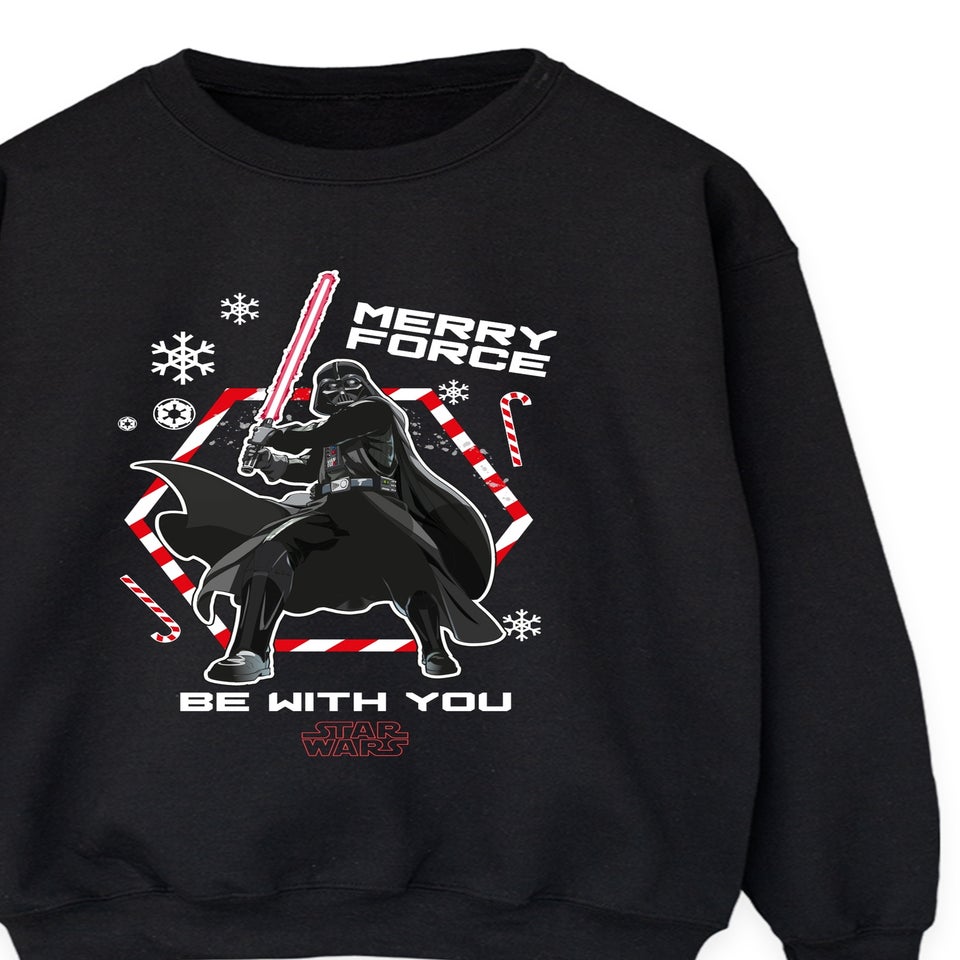 Star Wars Darth Vader Merry Force Christmas Black Graphic Sweatshirt
