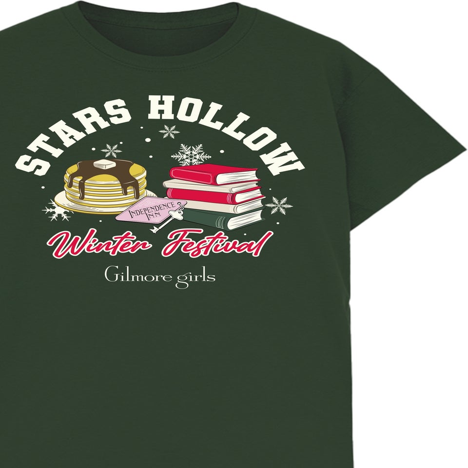 Gilmore Girls Winter Festival Christmas Forest Green Boyfriend Fit Graphic T-Shirt