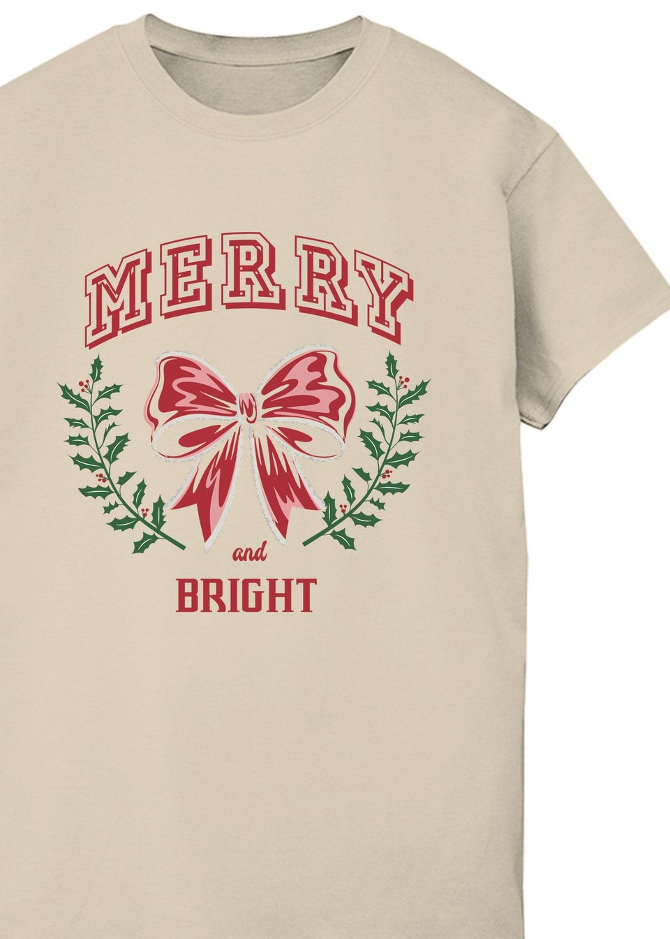 Brands In Merry & Bright Christmas Sand Graphic Boyfriend Fit T-Shirt