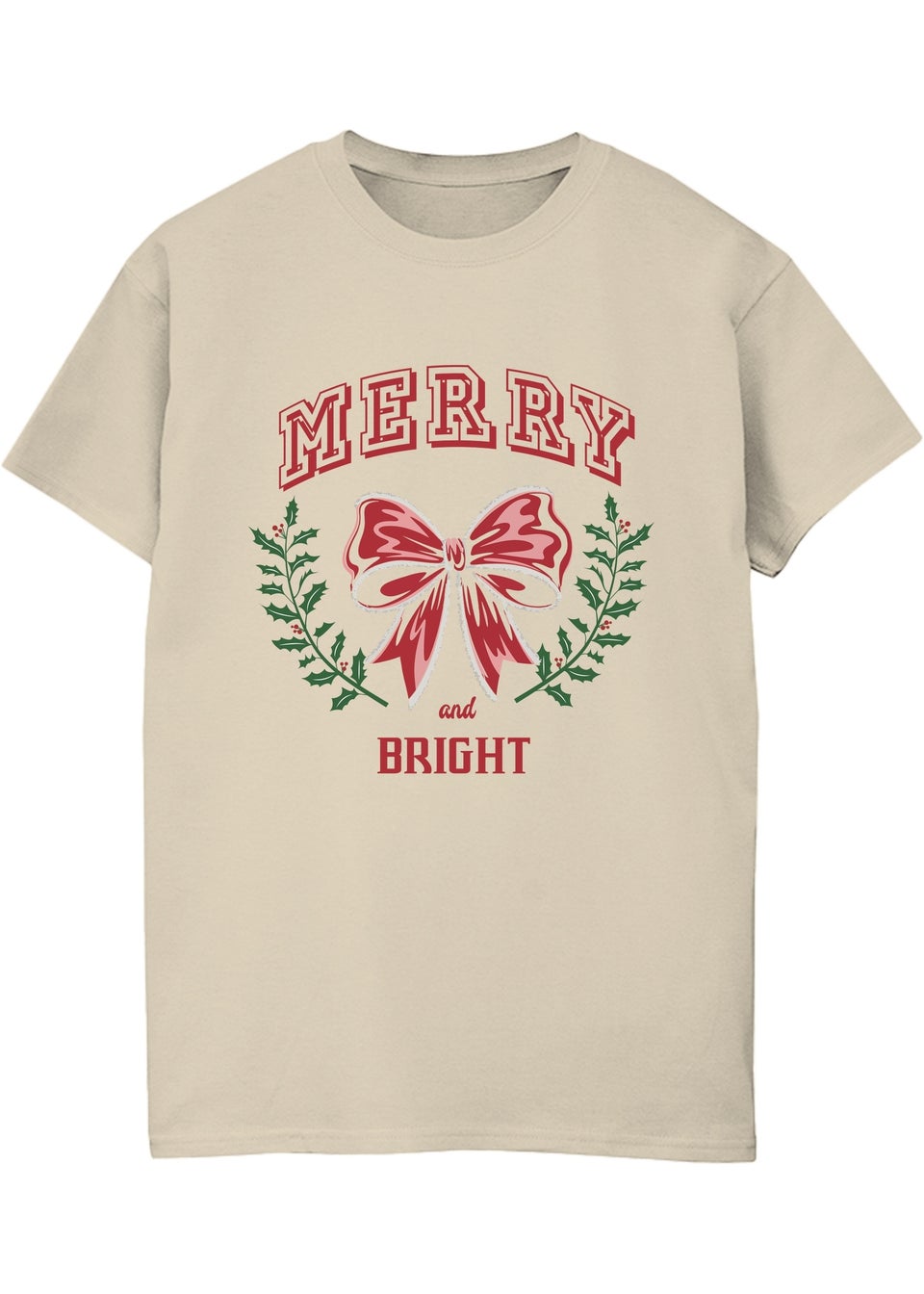 Brands In Merry & Bright Christmas Sand Graphic Boyfriend Fit T-Shirt
