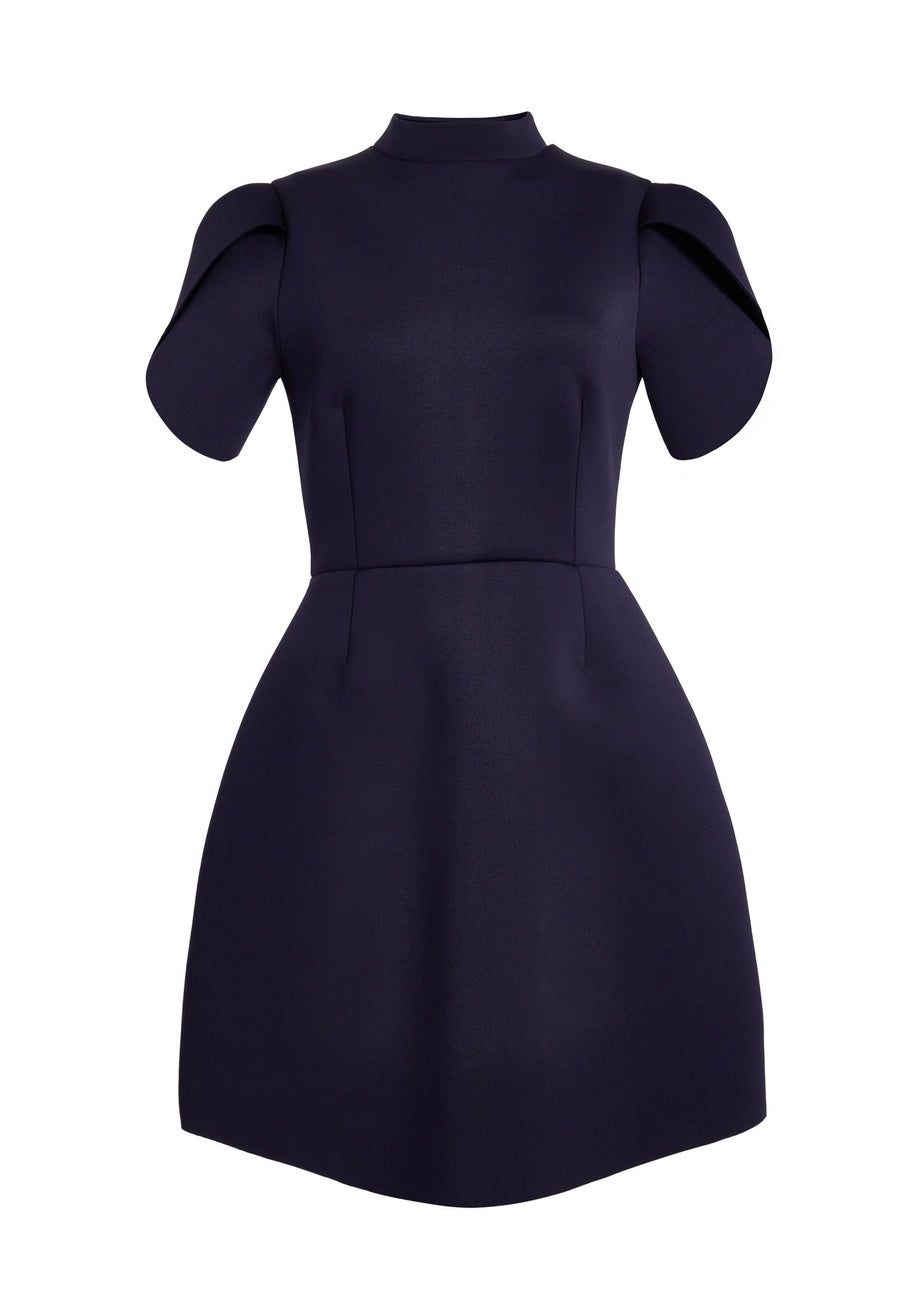 Quiz Navy High Neck Mini Dress