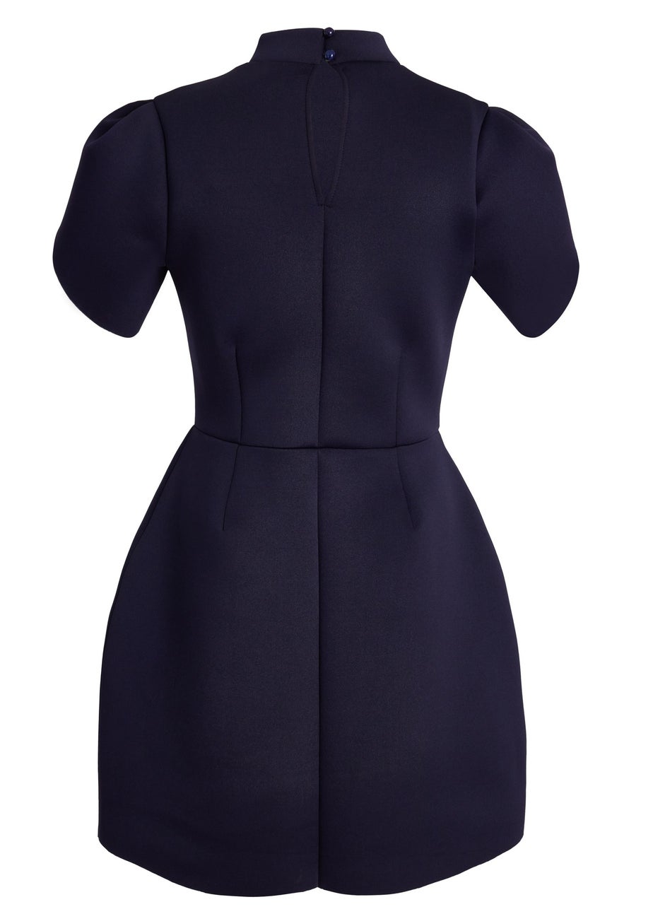 Quiz Navy High Neck Mini Dress