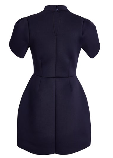 Quiz Navy High Neck Mini Dress