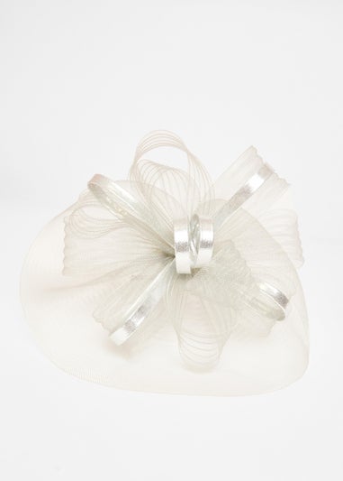 Quiz Silver Shimmer Loop Fascinator