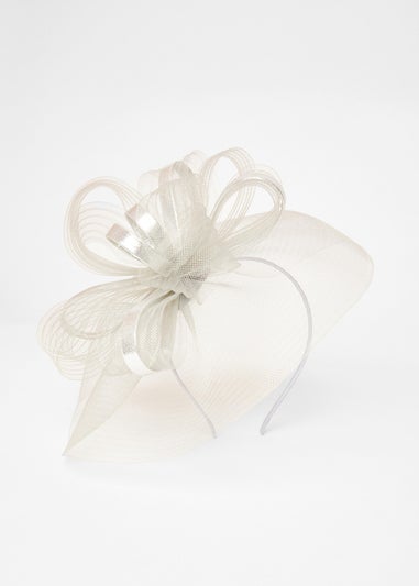 Quiz Silver Shimmer Loop Fascinator