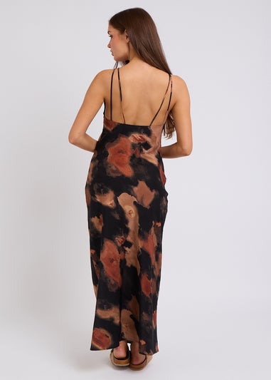 Urban Bliss  Black Animal High Neck Maxi Dress