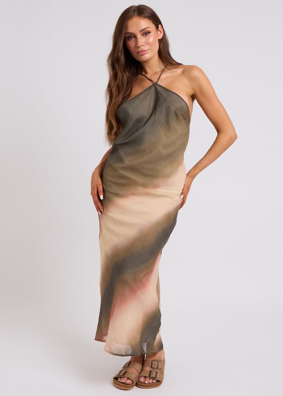 Urban Bliss Ombre Beaded-Back Maxi Dress