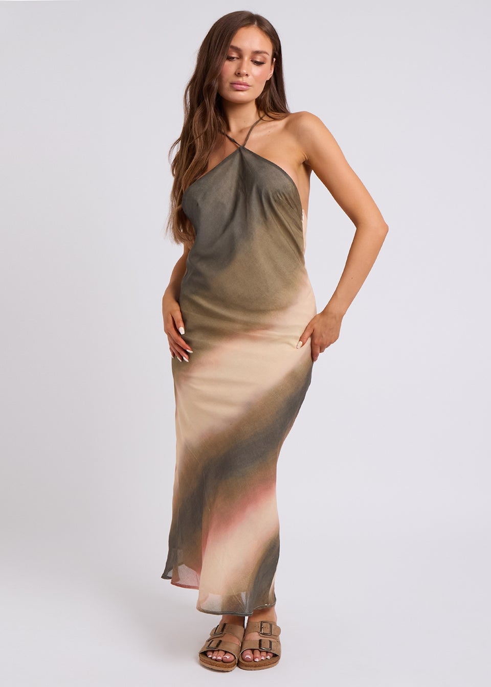 Urban Bliss Ombre Beaded-Back Maxi Dress