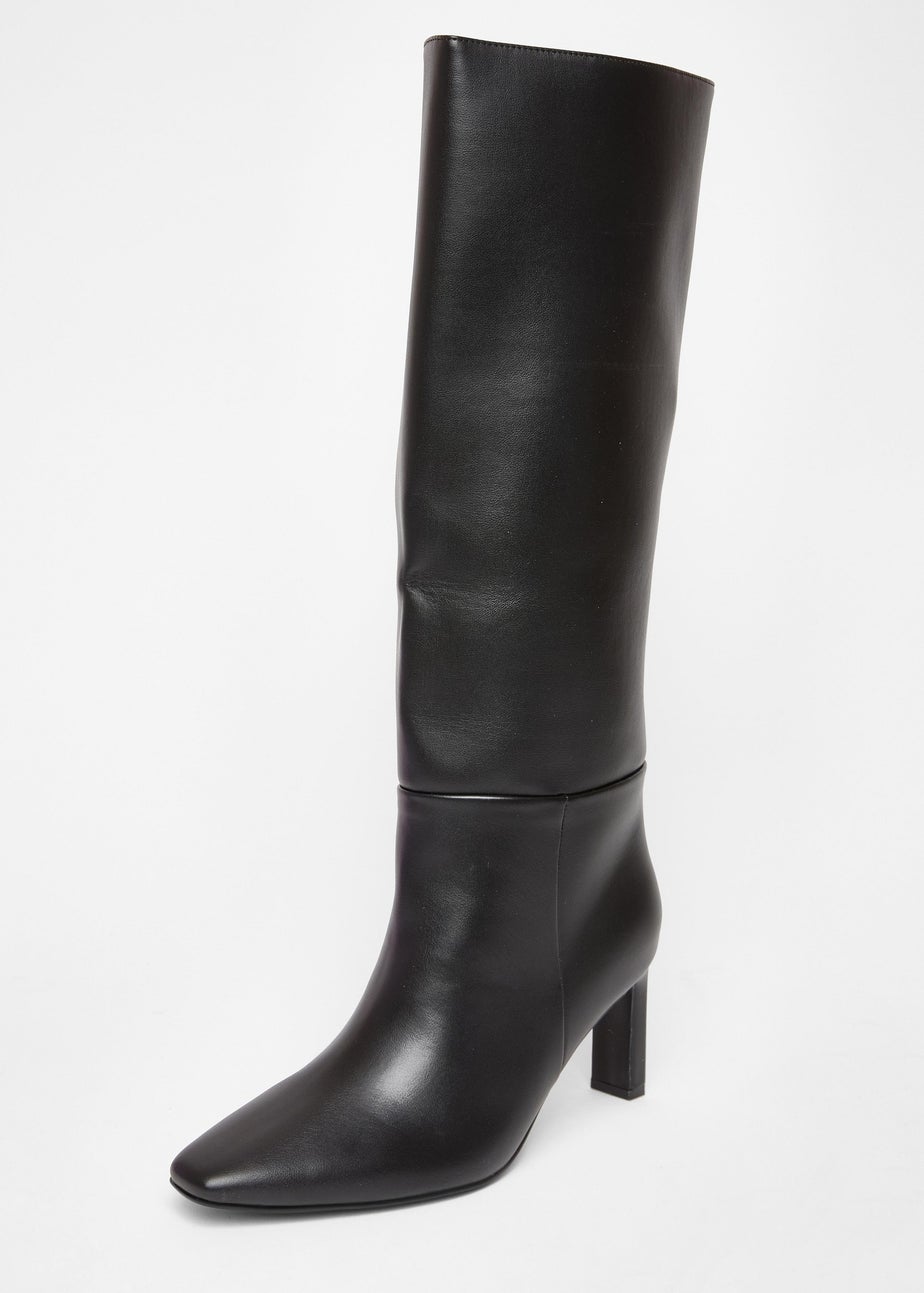 Quiz Black Wide Fit Knee High Boots