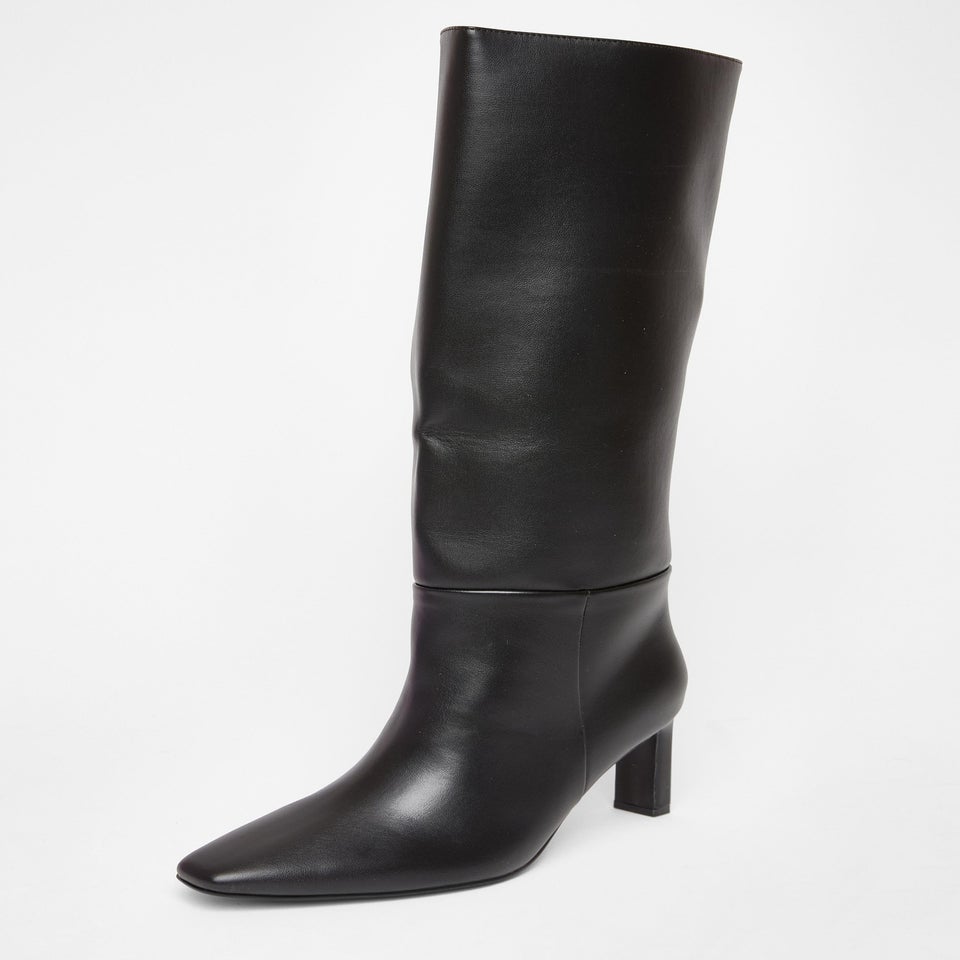 Quiz Black Wide Fit Knee High Boots