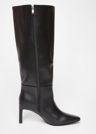 Quiz Black Wide Fit Knee High Boots