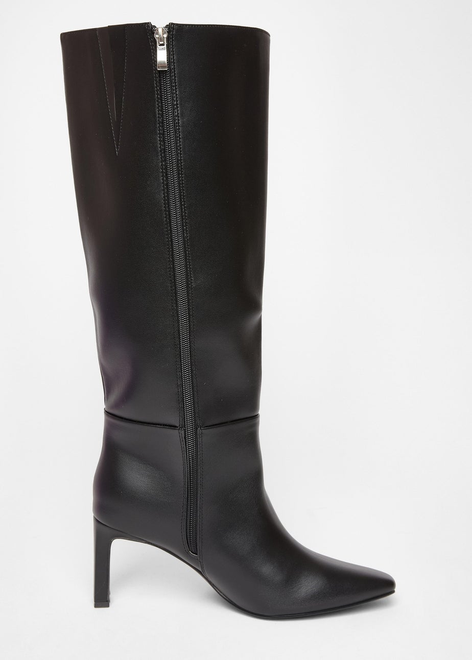 Quiz Black Wide Fit Knee High Boots