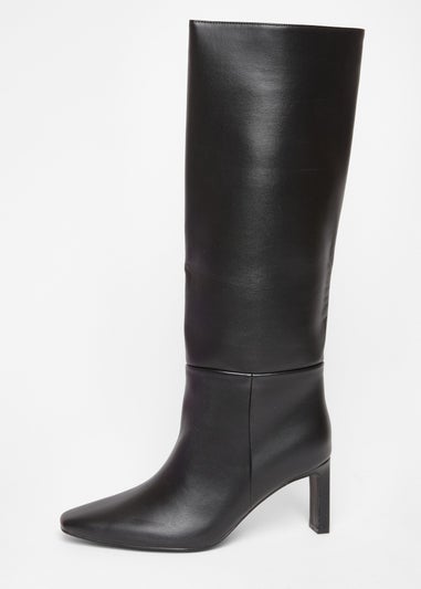 Quiz Black Wide Fit Knee High Boots