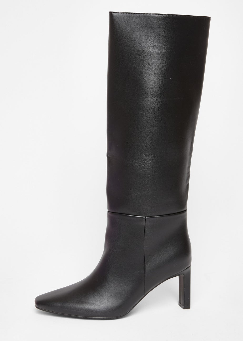 Quiz Black Wide Fit Knee High Boots