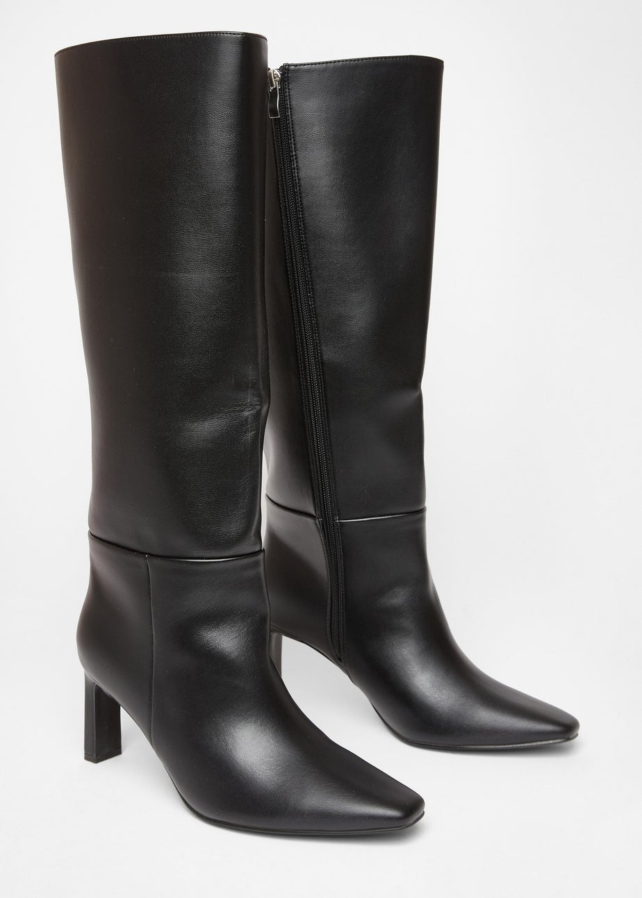 Quiz Black Wide Fit Knee High Boots