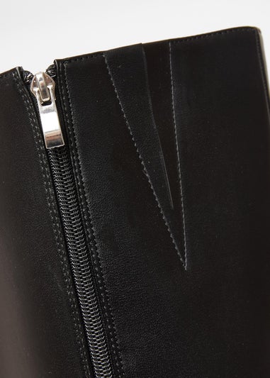 Quiz Black Wide Fit Knee High Boots