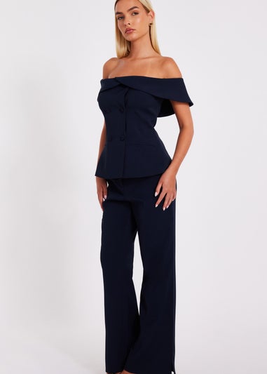 Quiz Navy Tailored Trousers