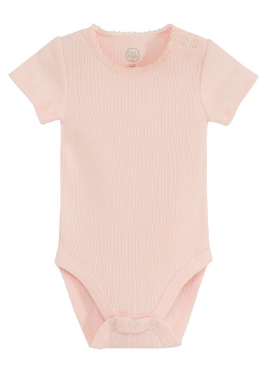 Cool Club Pink Frill Shoulder Printed Long Sleeve Bodysuit (1-36 mnths)