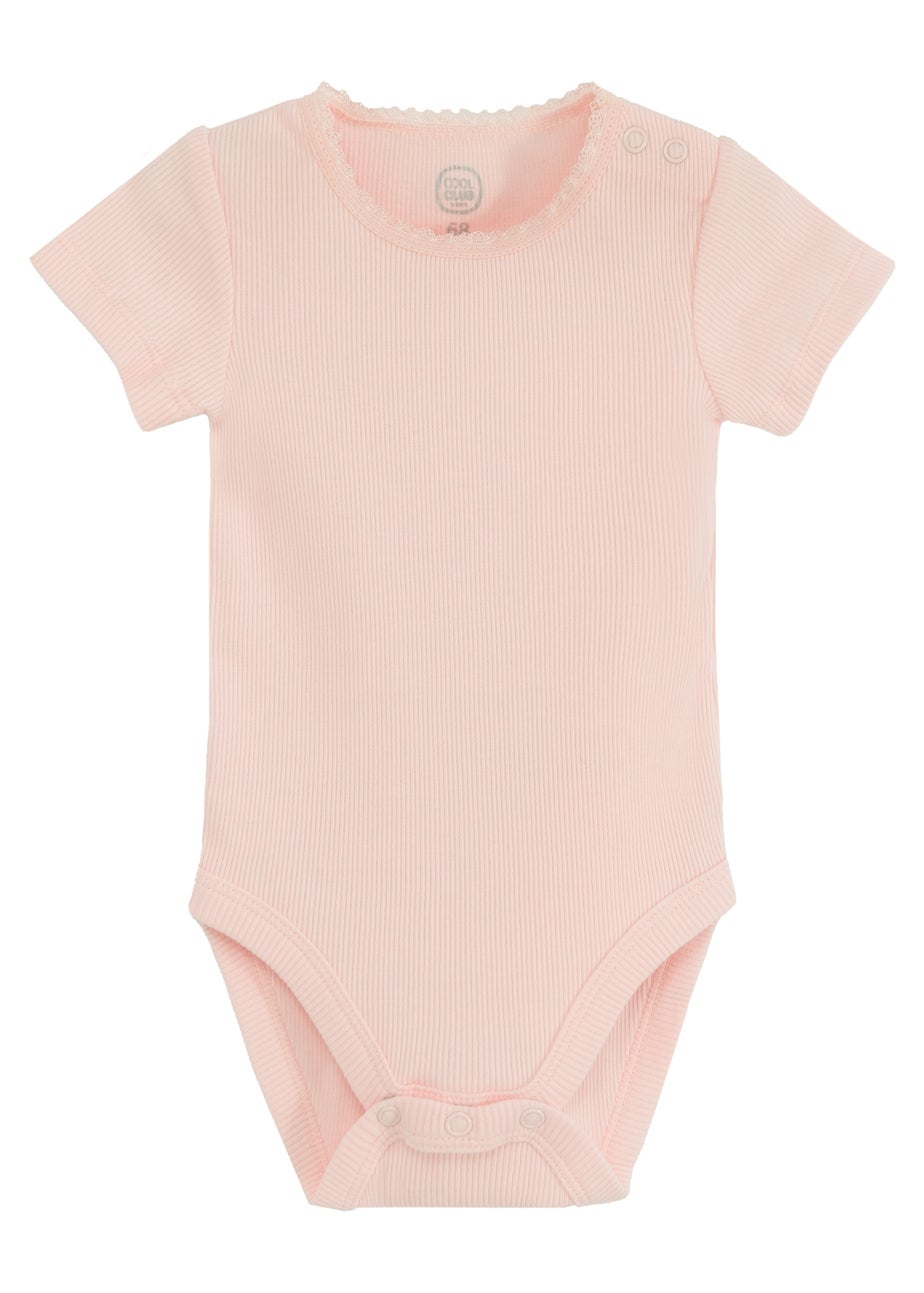 Cool Club Pink Frill Shoulder Printed Long Sleeve Bodysuit (1-36 mnths)