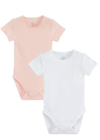 Cool Club Pink Frill Shoulder Printed Long Sleeve Bodysuit (1-36 mnths)