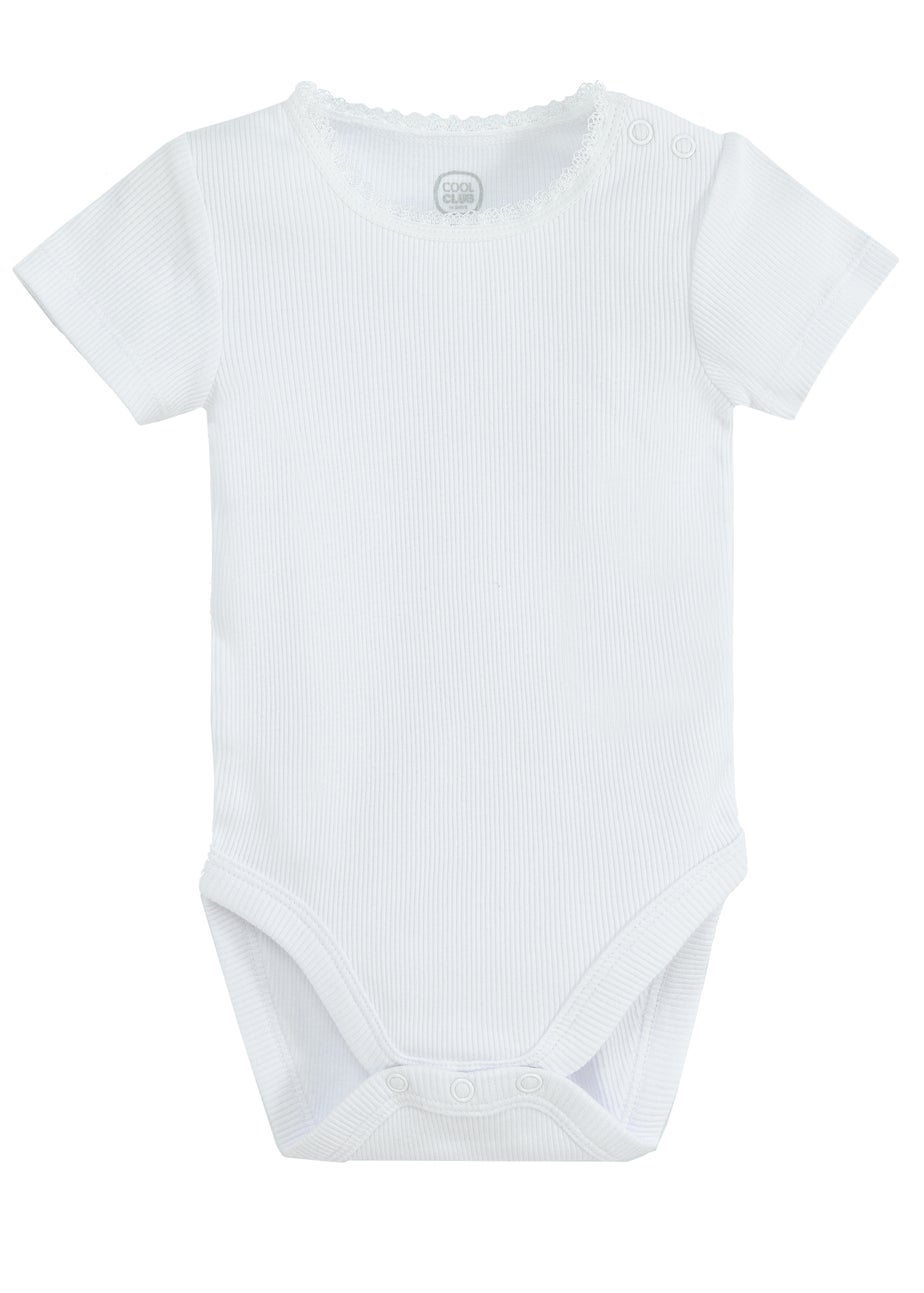 Cool Club Pink Frill Shoulder Printed Long Sleeve Bodysuit (1-36 mnths)