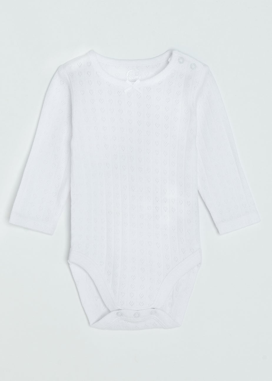 Cool Club Pink Ribbed Long Sleeve Bodysuits with Bow  3-Pack(1-36 mnths)